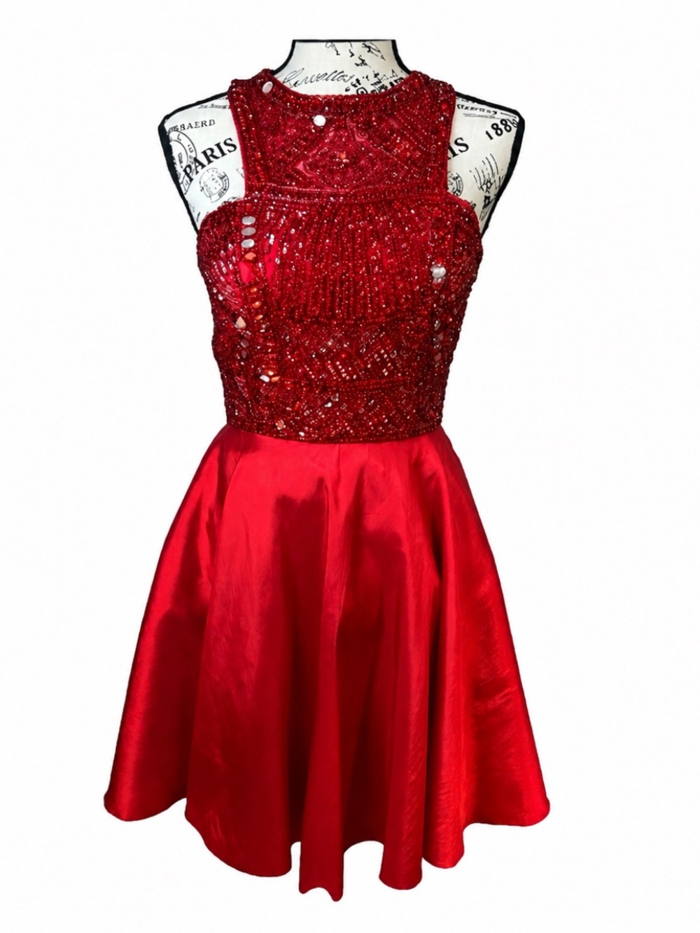 Sherry Hill Red Beaded Fit & Flare Dress Size 8-Homecoming/prom/wedding